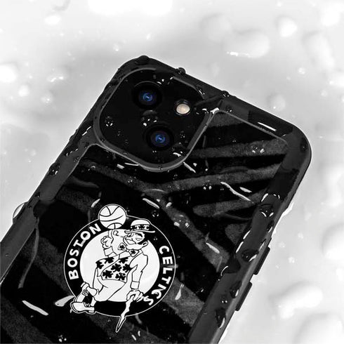 NBA Boston Celtics Black Animal Print iPhone 15 Plus Waterproof Case